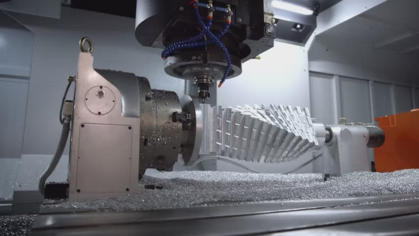 CNC Machine working on aluminum bespoke manufacturing